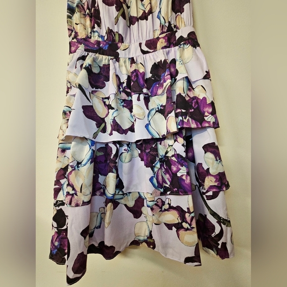 Banana Republic Floral Lilac Sleeveless Dress Size 0 - Picture 5 of 10